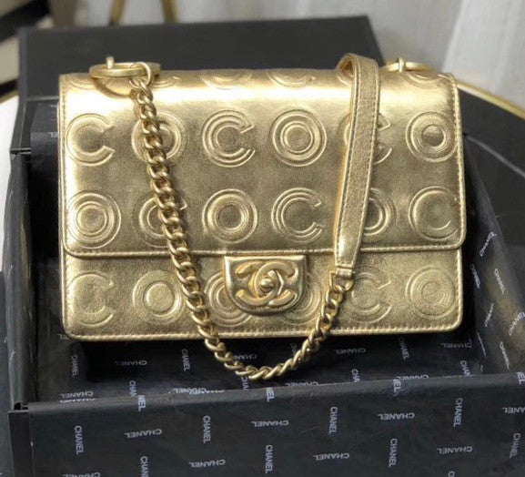 Chanel Metallic Gold Flap Bag AS0932
