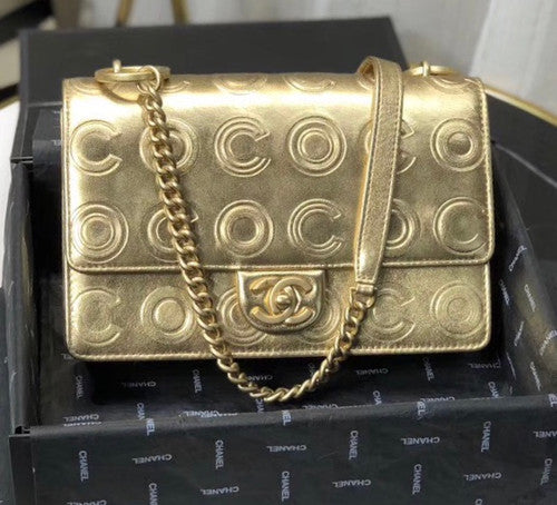 Chanel Metallic Gold Flap Bag AS0932