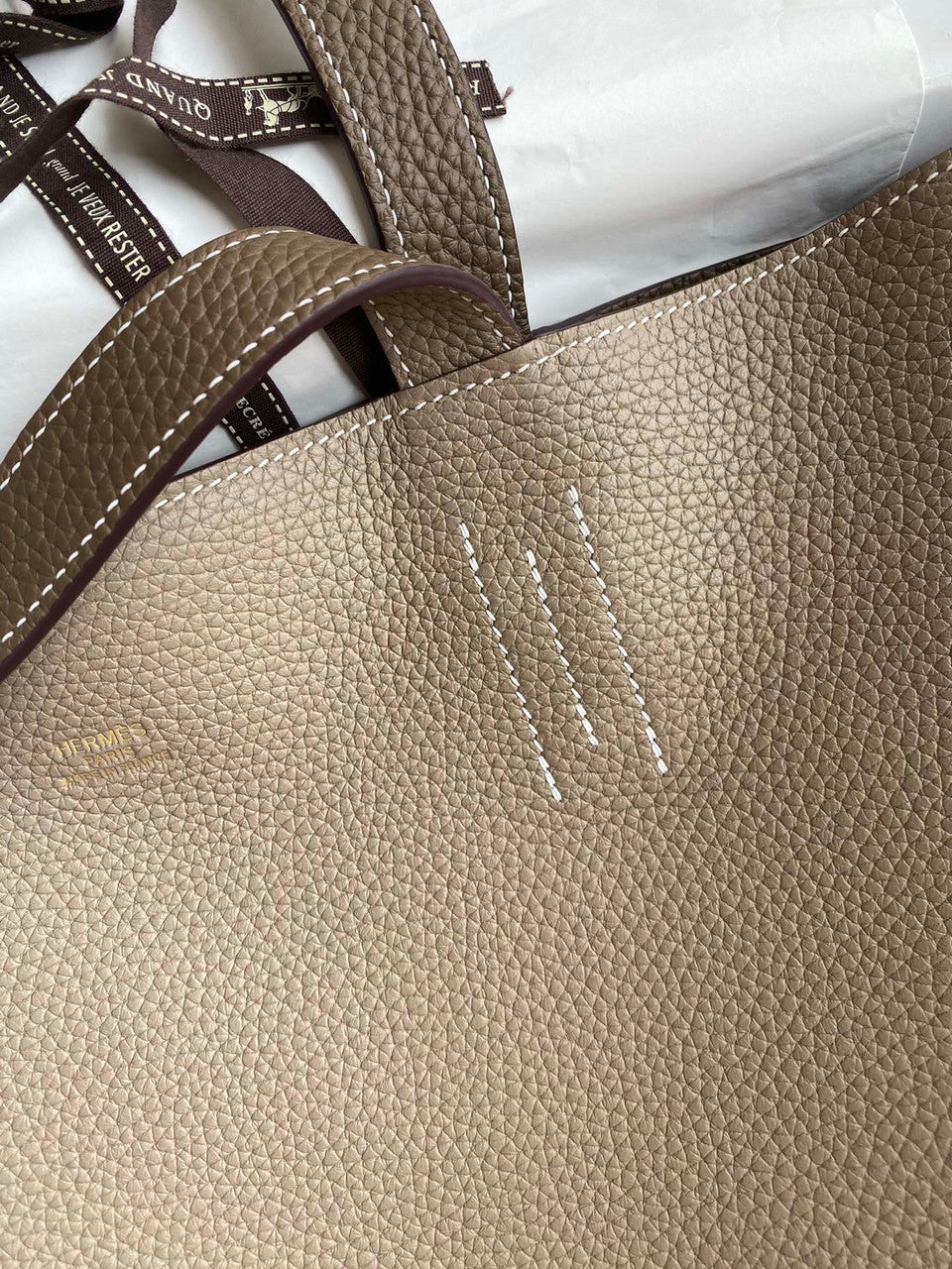 Hermes Double Sens Tote 30 Etoupe & Gris Tourterelle
