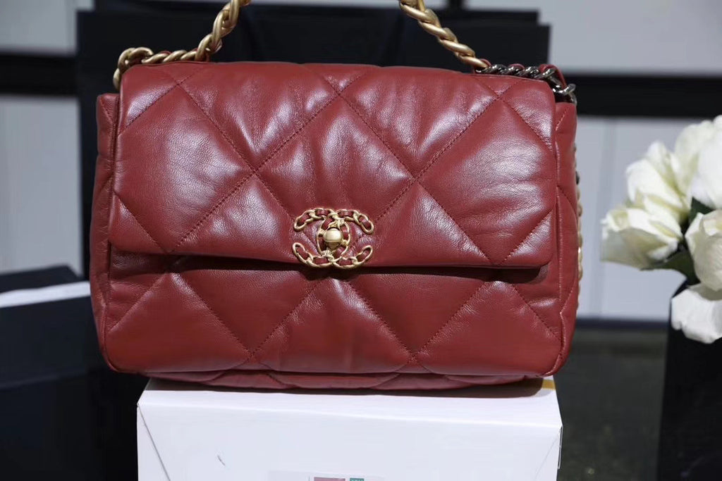 CHANEL 19 Large Flap Bag Dark Pink