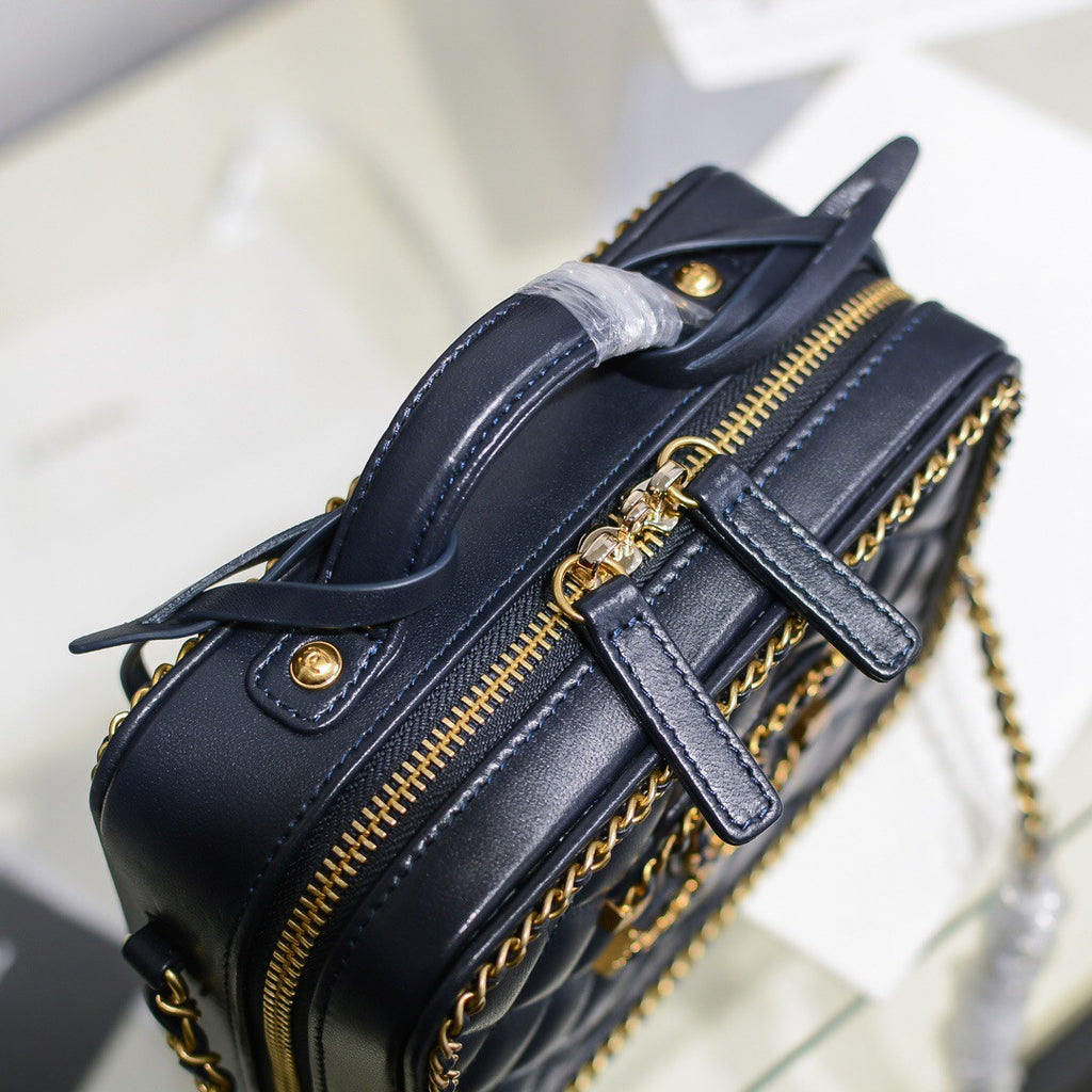 Chanel Small Vanity Case Navy Blue