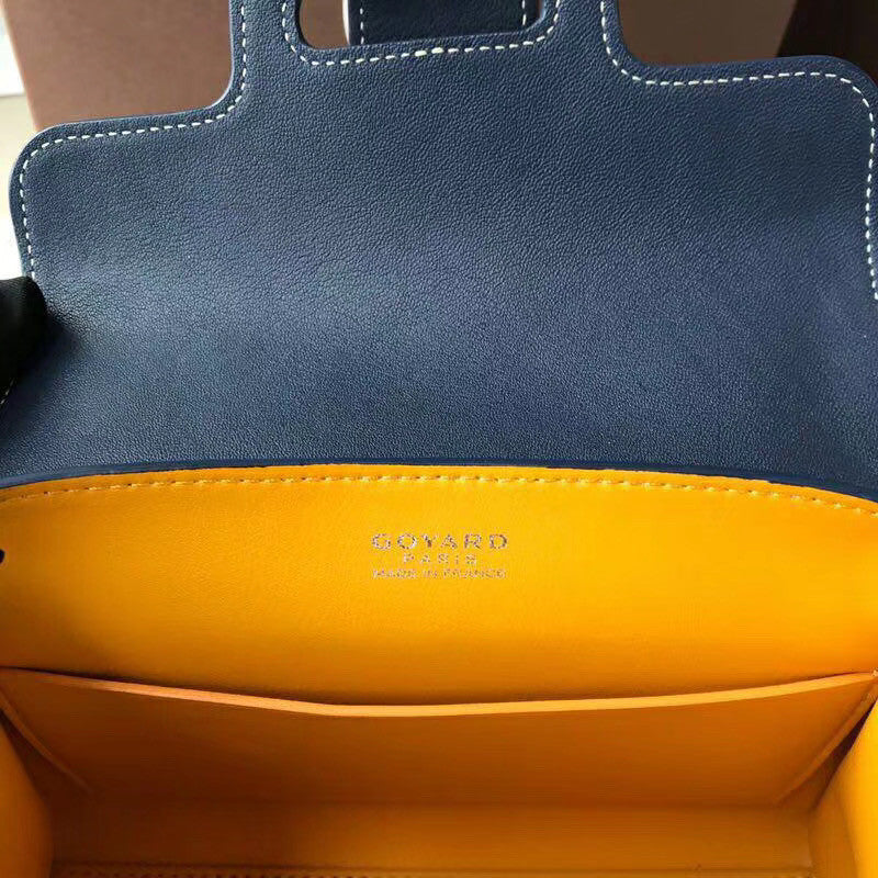 Goyard Saigon Mini  Leather Cross Body Bag Navy