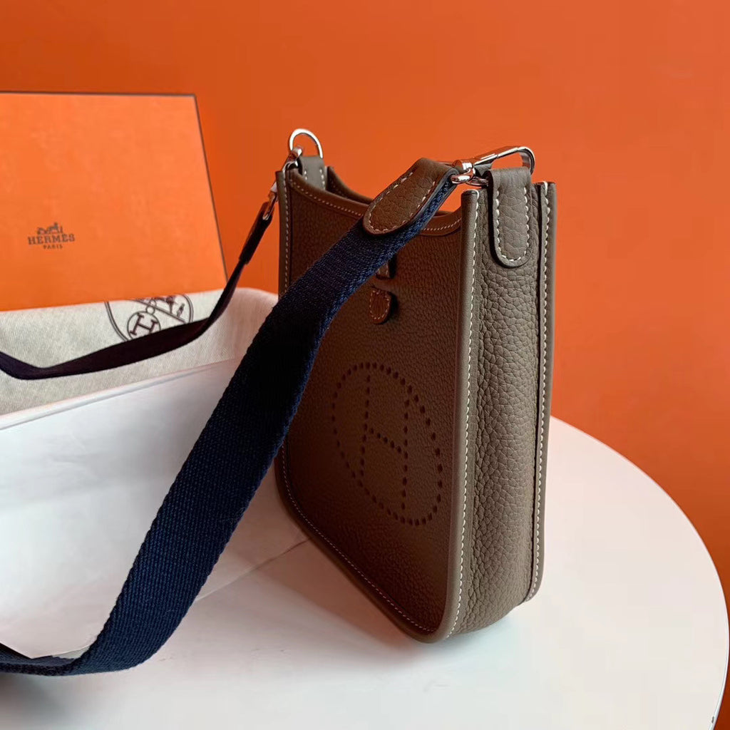 Hermès Evelyne Mini Bag Etoupe Taurillon Clemence Leather
