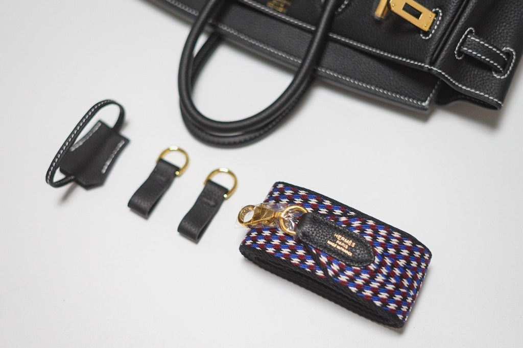 HERMES LIMITED EDITION BIRKIN 25 MISS YOU SELLIER UN POINT SUR DEUX NOIR BLACK MONSIEUR GOLD HARDWARE