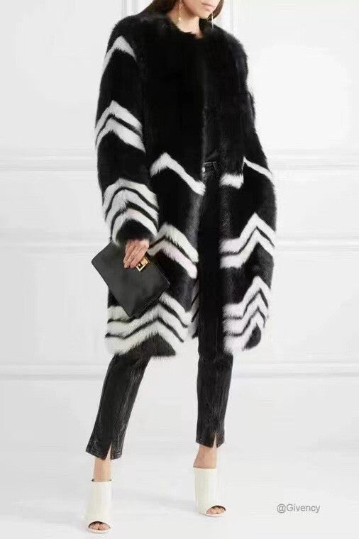 Givenchy chevron coat - Black