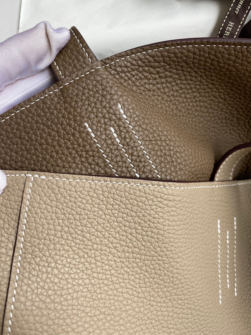 Hermes Double Sens Tote 30 Etoupe & Gris Tourterelle