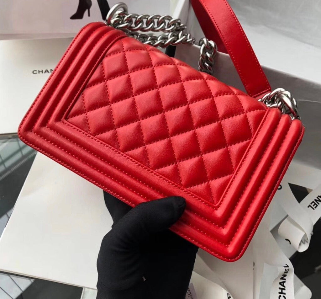 Chanel Small BOY CHANEL Handbag Classic Red