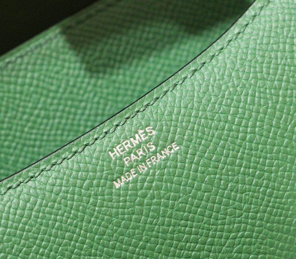 Hermes U4 Vert Vertigo Constance Epsom leather 18cm Palladium Hardware