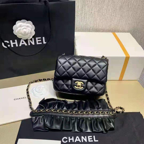 Chanel Small Flap Bag With Bow Strap Black
