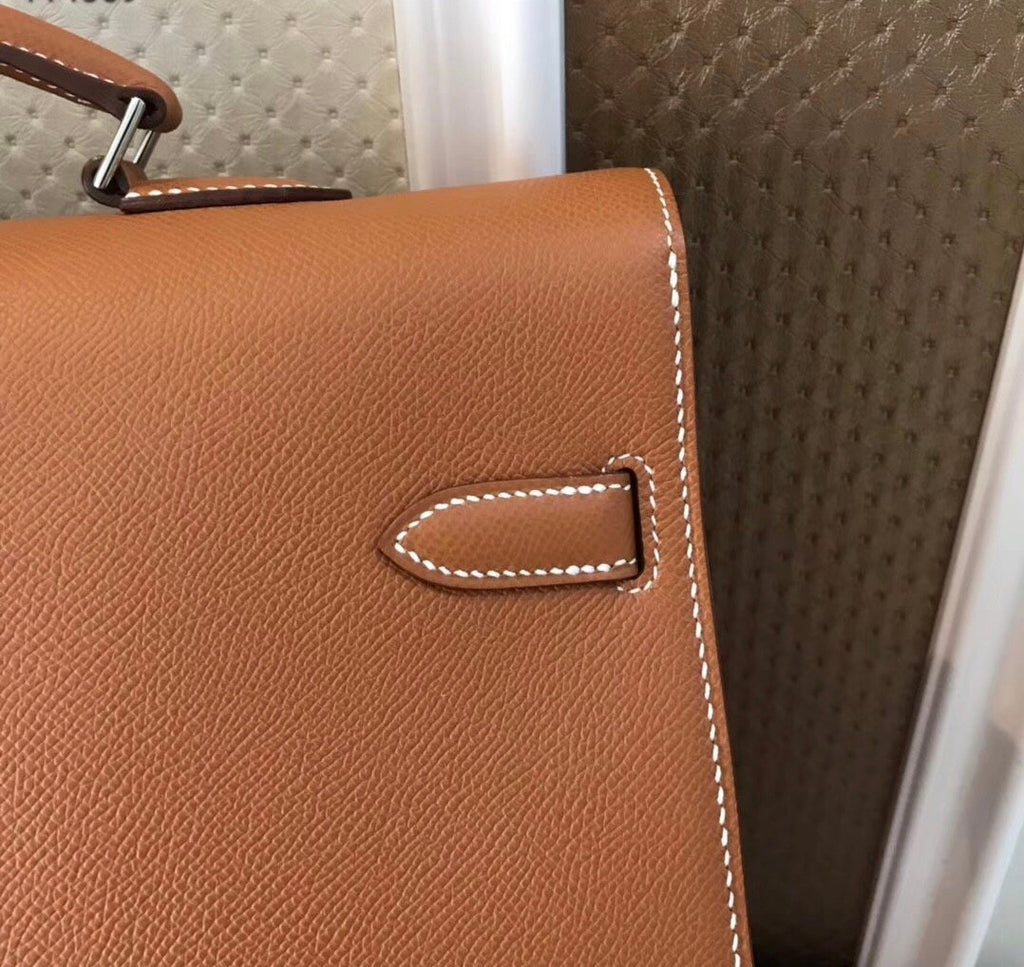 Hermes Kelly Depeche 38 Briefcase in CK37 Gold with Palladium Hardware