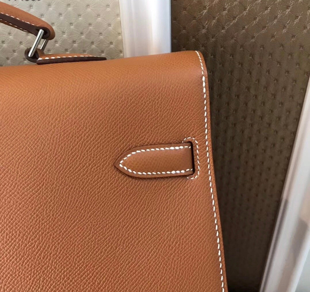 Hermes Kelly Depeche 38 Briefcase in CK37 Gold with Palladium Hardware