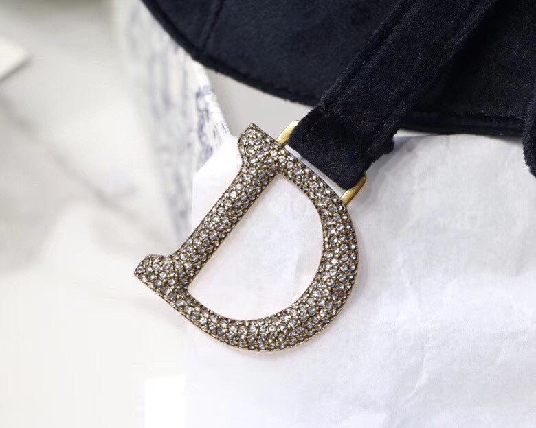 Christian Dior MINI SADDLE VELVET BAG  BLACK