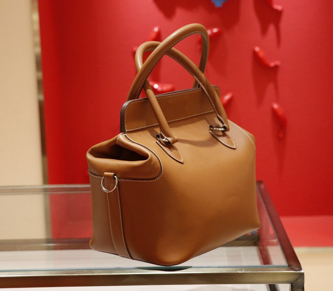 Hermes 26cm Toolbox Bag Gold Swift Calf Leather