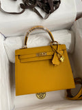 HERMES KELLY 28 SELLIER JAUME AMBRE EPSOM GOLD HARDWARE
