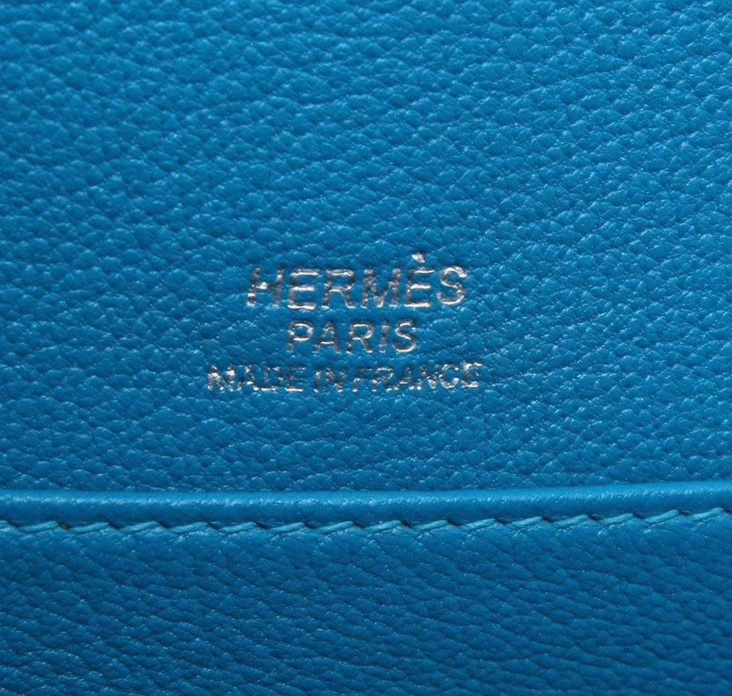 Hermes Limited Edition 3Z Bleu Saint Cyr Picnic Kelly 35 Wicker Palladium Hardware