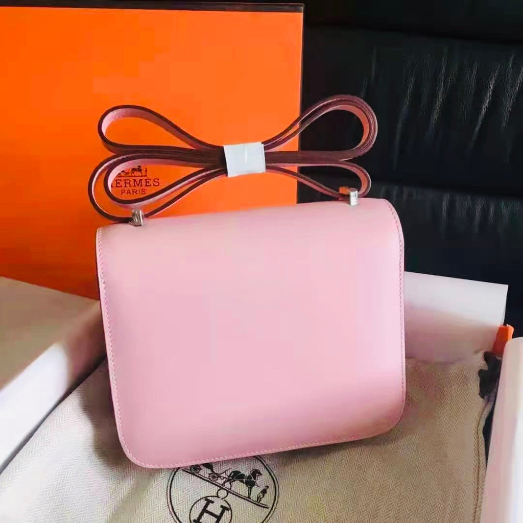 Hermes 3Q Rose Sakura Pink Constance 18 mini Bougainvillea Lizard bag