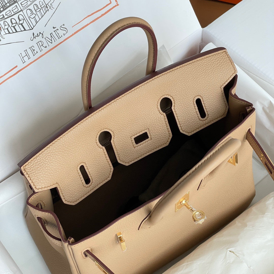 Hermes OM Chai  Birkin 25cm Togo Gold Hardware
