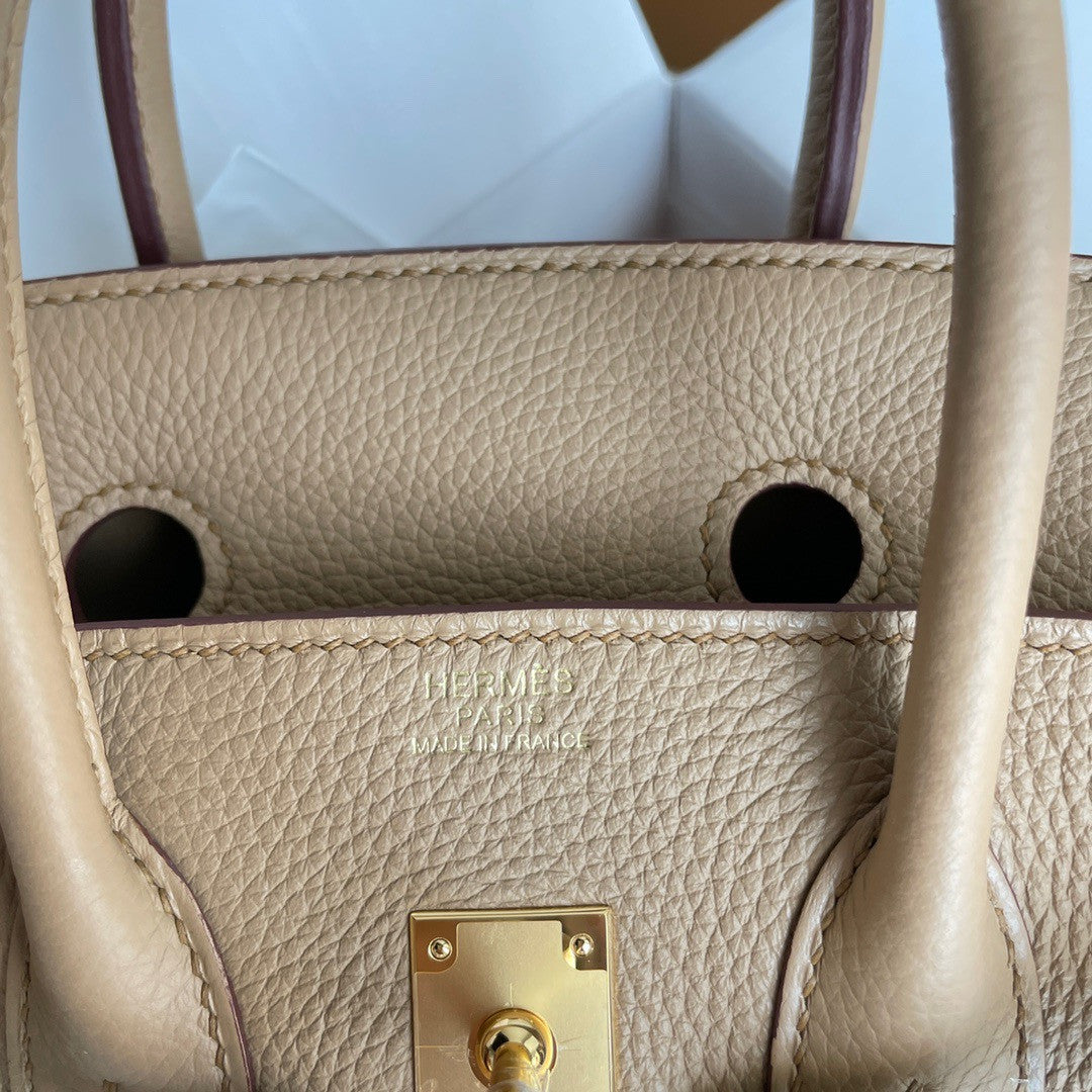 Hermes OM Chai  Birkin 25cm Togo Gold Hardware