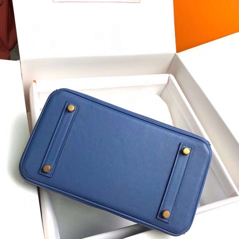 Hermes R2 Blue Agate Birkin 25 cm Swift Gold Hardware