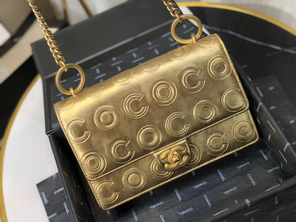 Chanel Metallic Gold Flap Bag AS0932