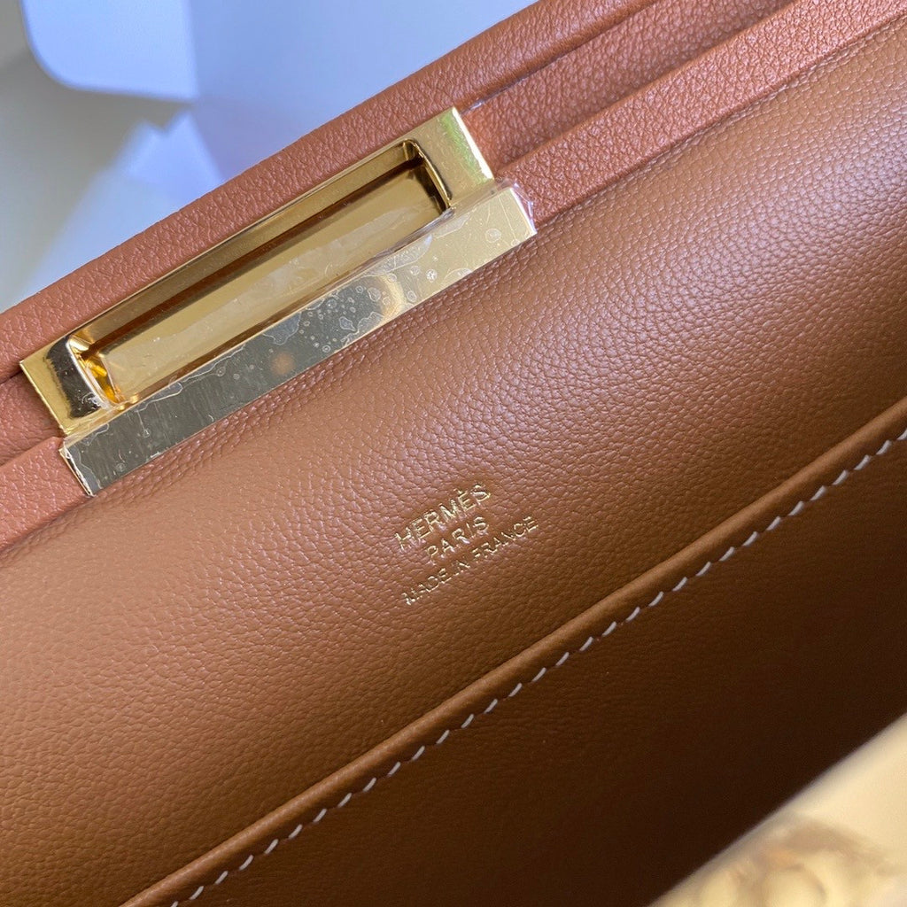 Hermes Clic-H 21 bag Gold Evercolor calfskin  with Gold hardwares
