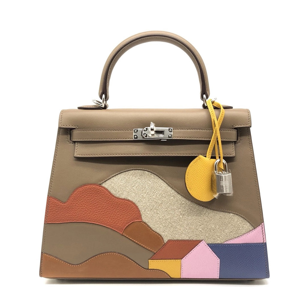 Hermes Special Order Endless Road Day  Kelly 25 cm Epsom Palladium Hardware