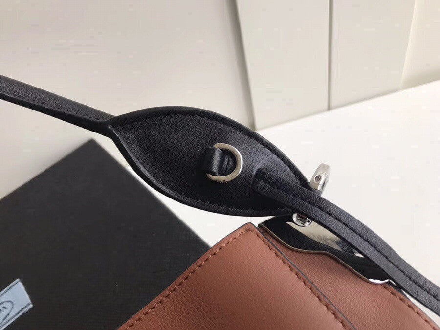 Prada Margit leather shoulder bag Brown