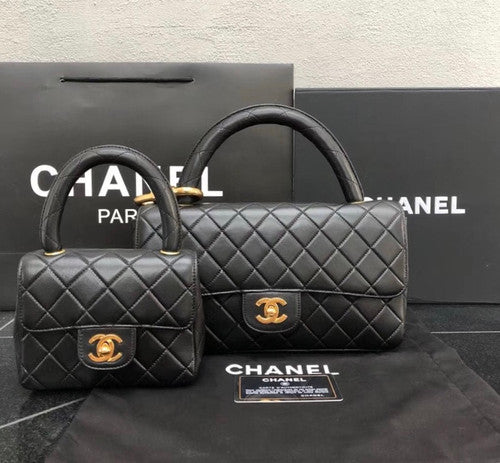 Chanel vintage duo flap bag Black