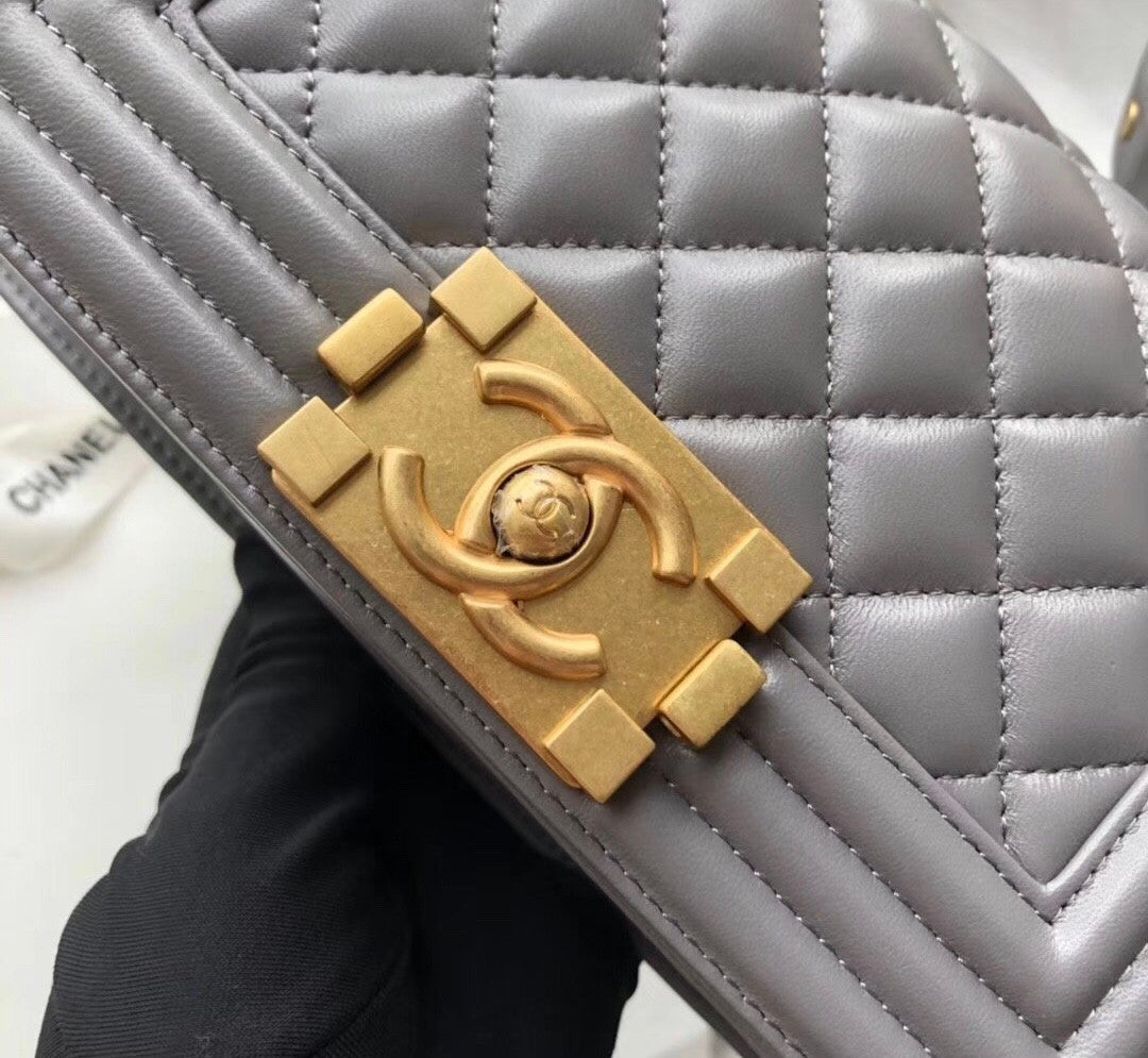 Chanel Small BOY CHANEL Handbag Grey