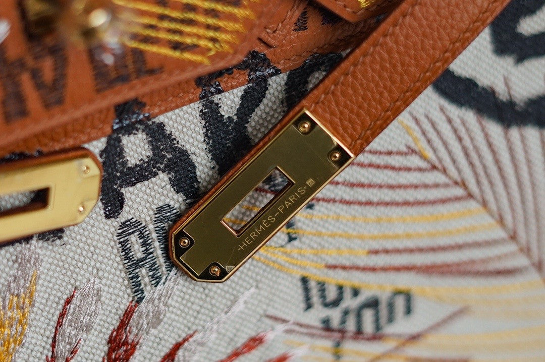 [Online Exclusive] Hermes Singapore Limited Edition Embroidered Birkin 30 Bag Gold