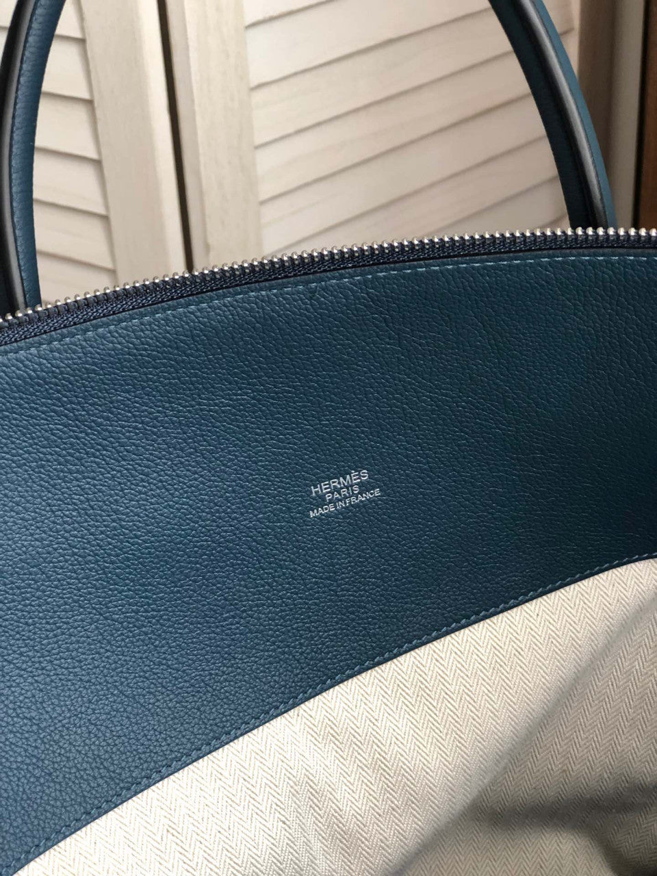 Hermes 1923 Bleu de Malte Evercolor Baseball Bolide 45cm