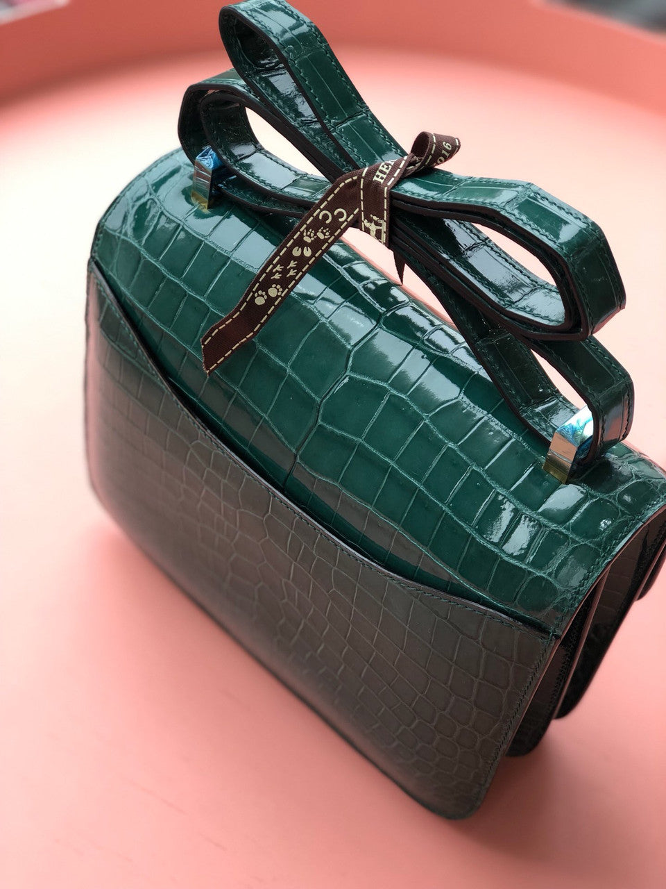 Hermes 6Q VERT EMERAUDE Constance 23 Alligator