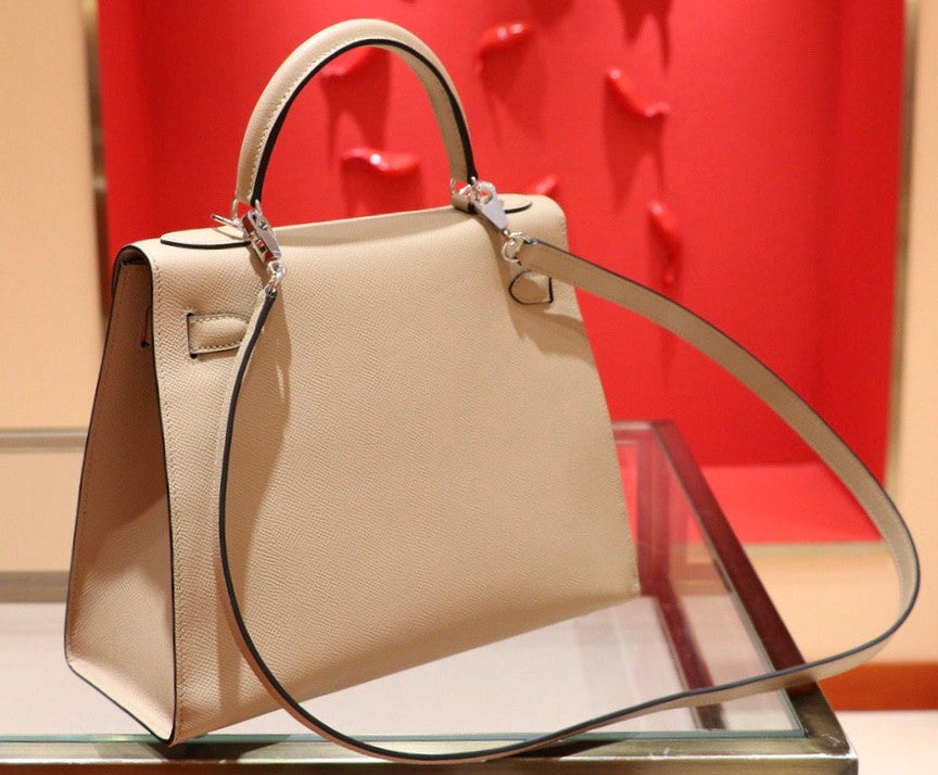 Hermès S2 Trench Kelly 28 Epsom Palladium Hardware