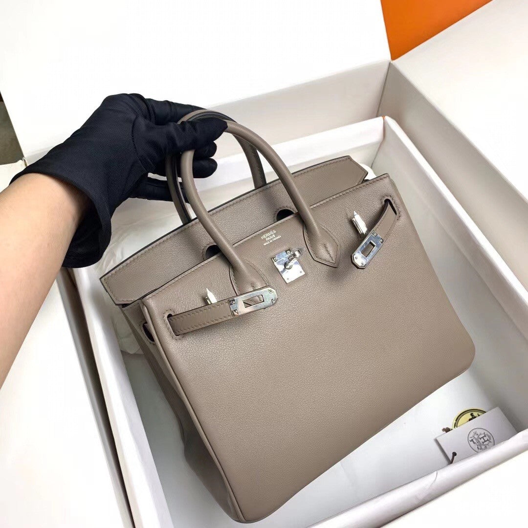 Hermes M8 Gris Asphalte Birkin 25 cm Swift Palladium  Hardware