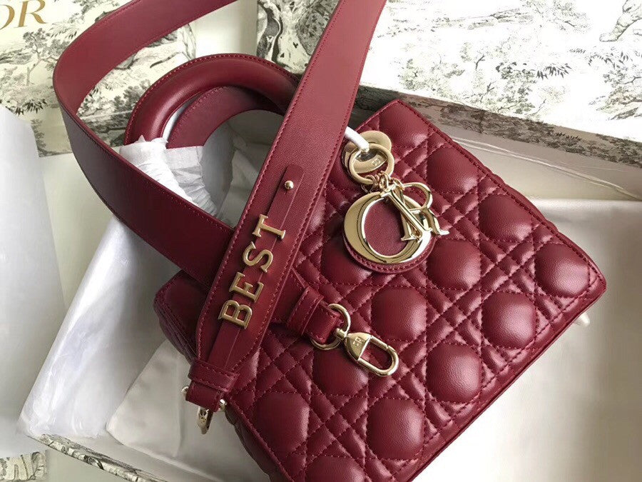 Christian Dior MY ABCDIOR LAMBSKIN BAG Bordeaux
