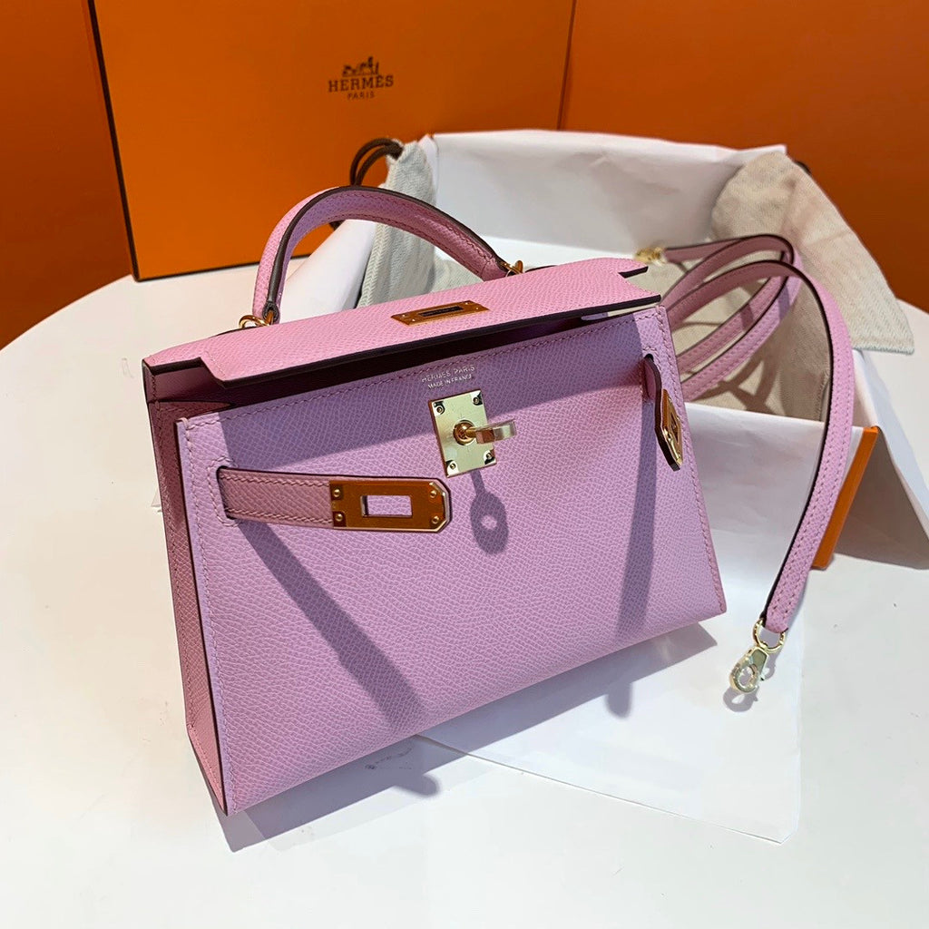 Hermes X9 Mauve Sylvestre  Mini Kelly II 20 Epsom calf Gold Hardware