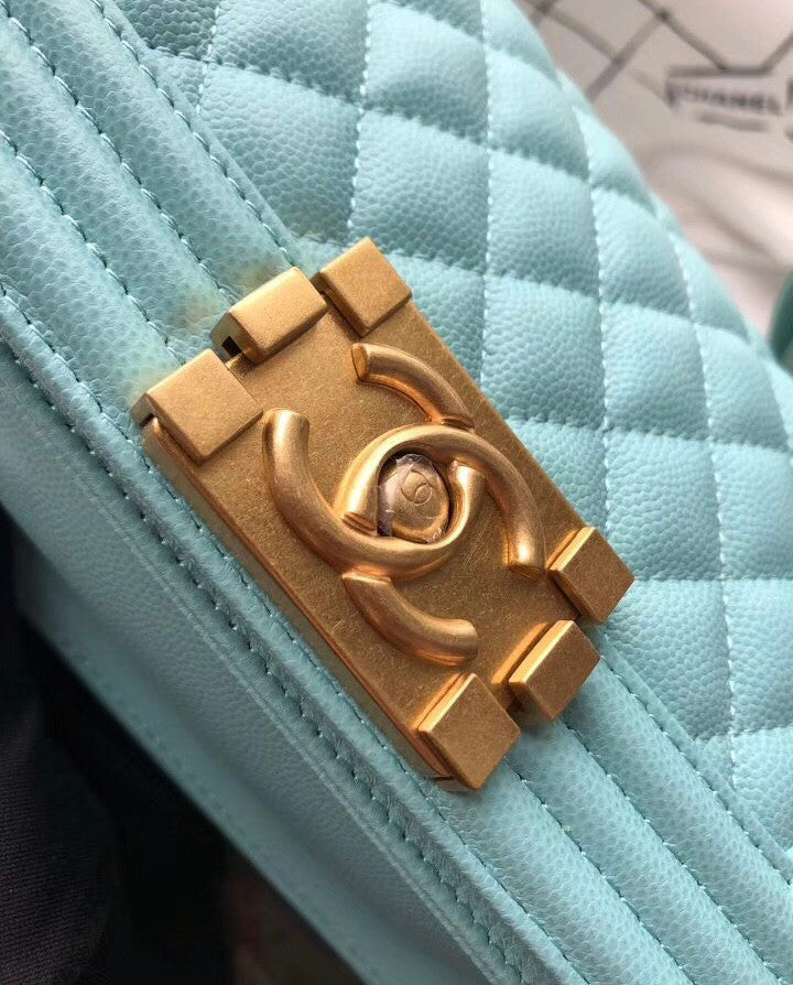 Chanel Small BOY CHANEL Handbag Baby Blue