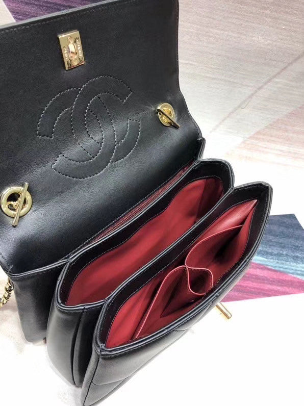 Chanel Small Flap Bag With Top Handle A92236 Black