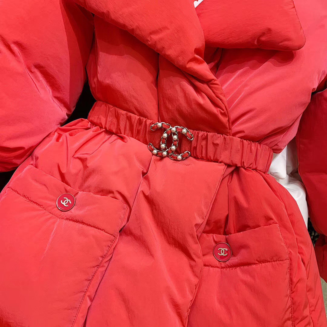 Chanel Coat & Belt Red