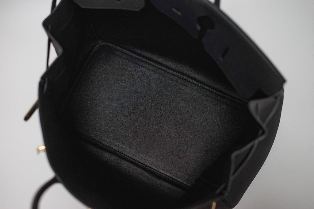 Hermes Black Clemence Leather Gold Hardware Birkin 50 Bag