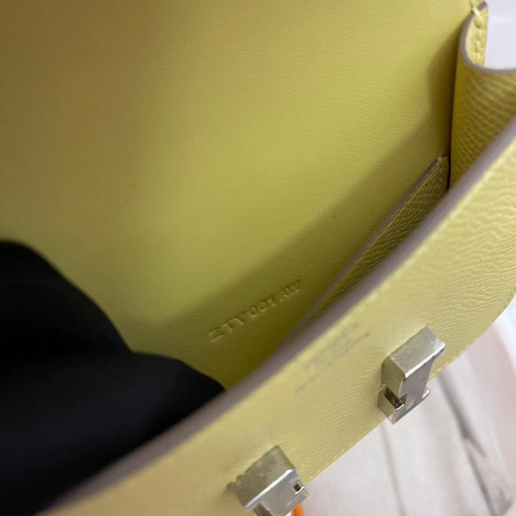 Hermès Constance Slim wallet C9 Soupre Yellow  Sellier  leather palladium hardware