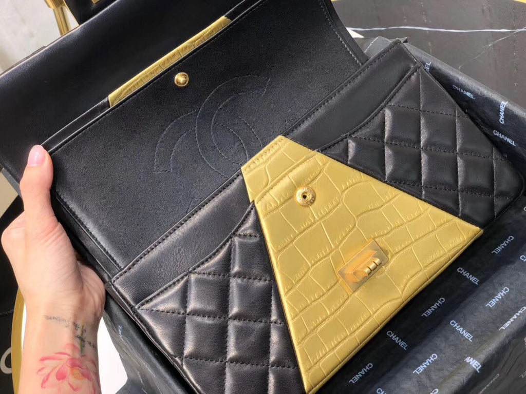Chanel 2.55 Crocodile Embossed  Handbag