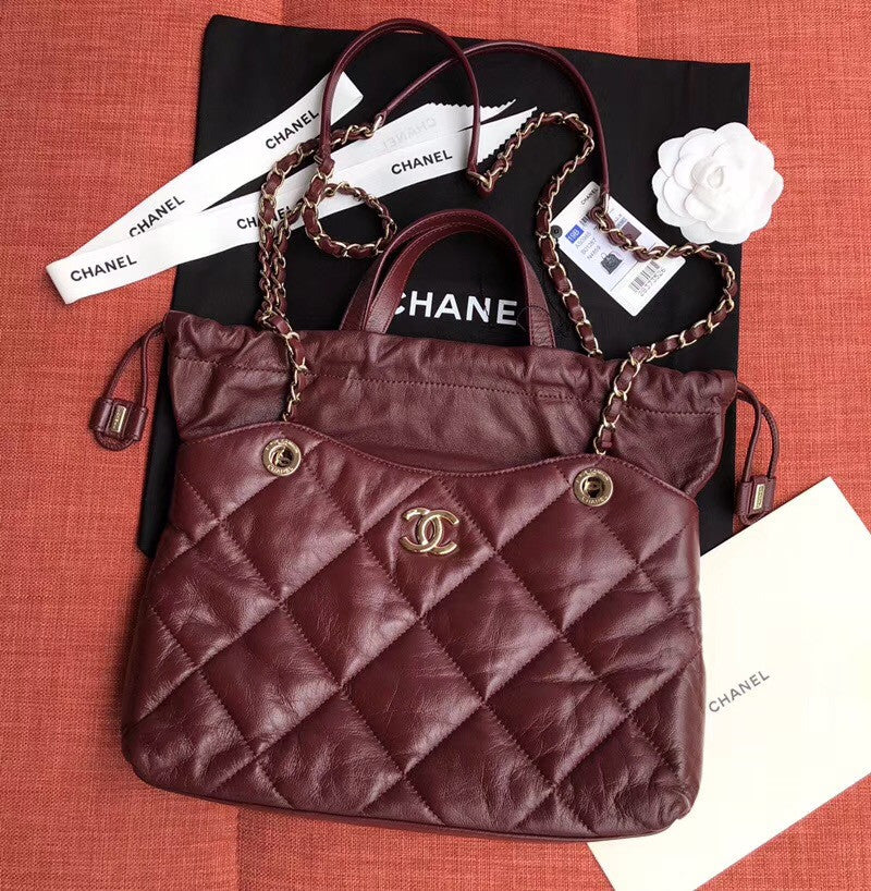 Chanel Shopping Bag SS2019 Bordeaux