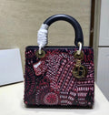 Christian Dior FUCHSIA LADY DIOR MEDIUM DIOR ANIMALS EMBROIDERED SMOOTH CALFSKIN BAG