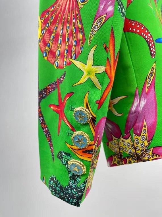 Versace TRÉSOR DE LA MER PRINT SILK BLAZER