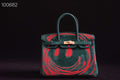 HERMES LIMITED EDITION SUEDE BIRKIN 30 BAG RARE DOBLIS GREEN PALLADIUM HARDWARE