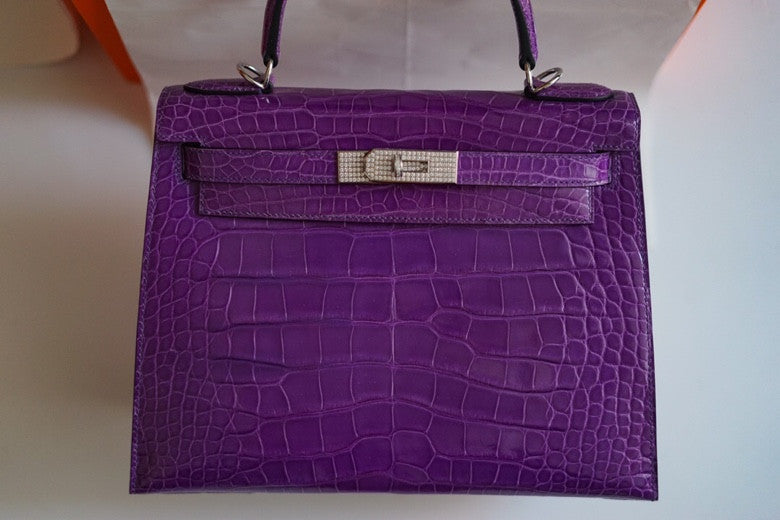 Hermes Iris Kelly 32 in Alligator with Diamond