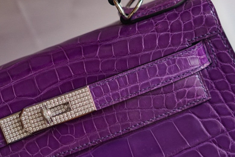 Hermes Iris Kelly 32 in Alligator with Diamond
