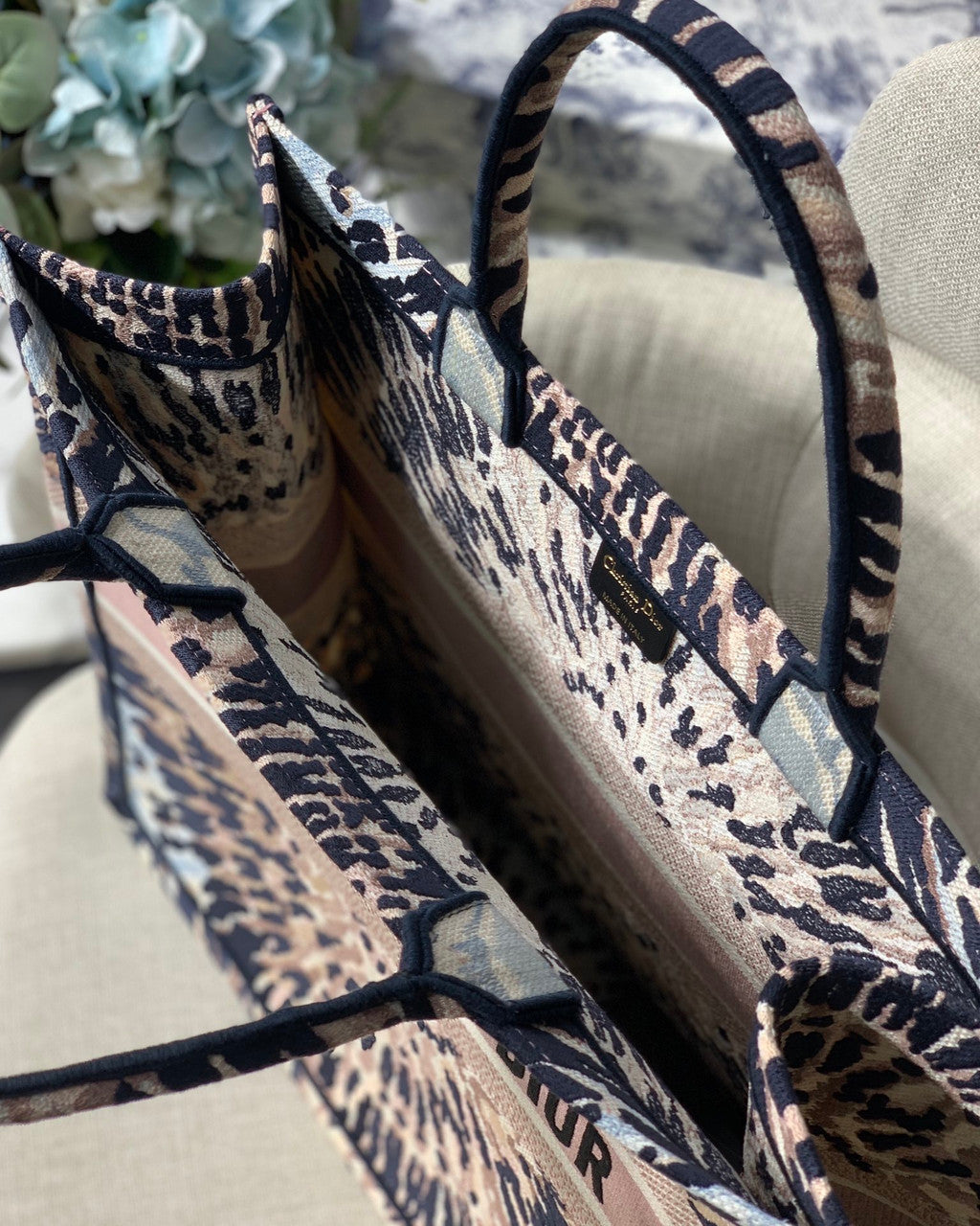 Christian Dior DIOR BOOK TOTE Multicolor Tie & Dior Embroidery