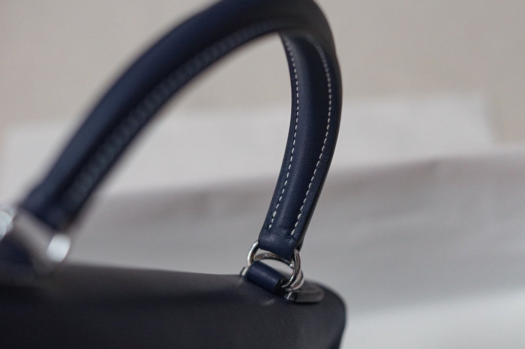 Hermès Kelly Lakis 32 Blue Swift  Palladium Hardware